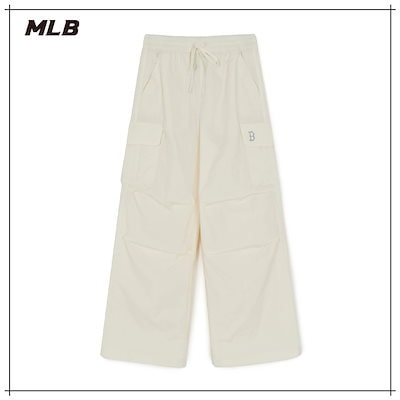 【MLB】 WOMENS GORPCORE GLOSSY HIGH-WAIST CARGO WIDE FLARE PANTS BOS CREAM 正規品