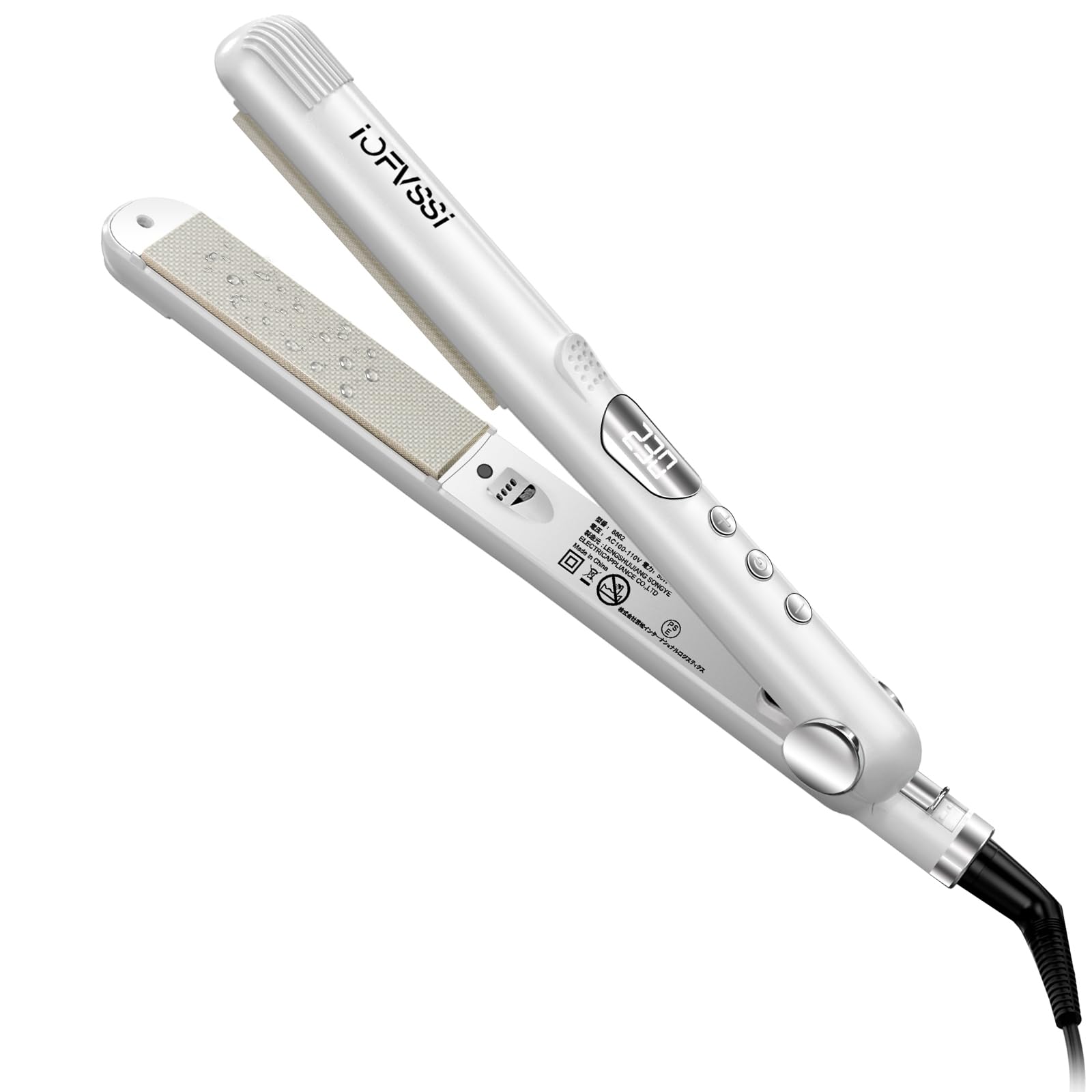 IOFVSSI ストレートアイロン ミニ ヘアアイロン 28mm ヘアアイロン ストレート マイナスイオン 2way イナスイオン発生 温度設定可能 耐熱ポーチ付 海外対応 男女兼用（白） 11,562円