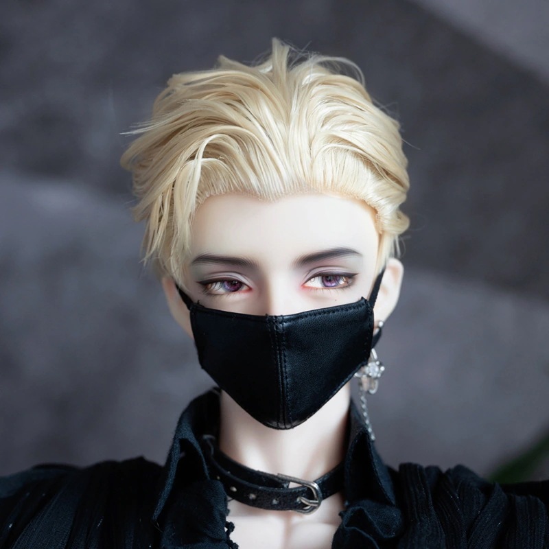 BJD 1/3 ドール用ウィッグ ショート 高温糸 スタイリング 富士額 黒 白 金 灰 赤 SD/小顔SDサイズ球体関節人形用ウィッグ