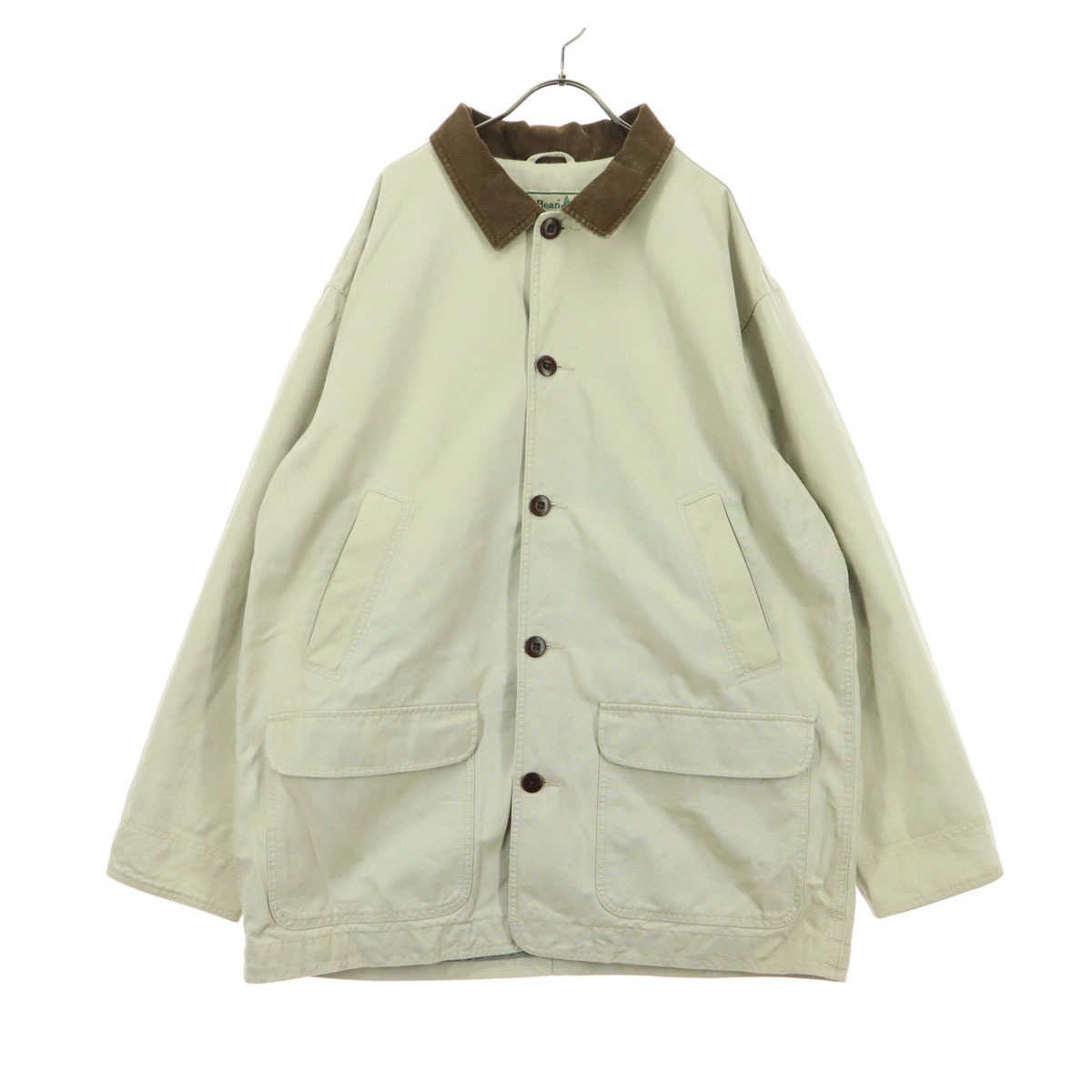 長袖 襟コーデュロイ ハンティングジャケット XL ベージュ系 メンズ 古着