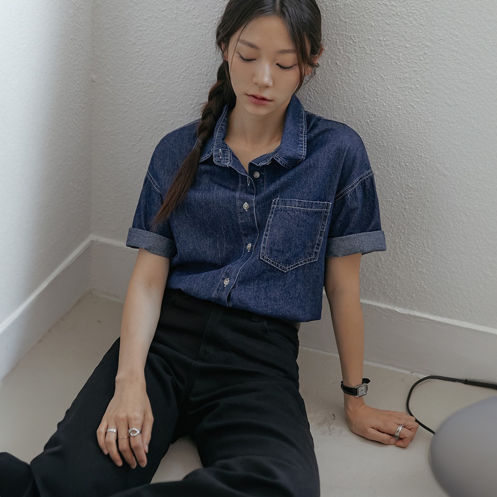 ネスターバクシーポケットデニム1/2シャツ