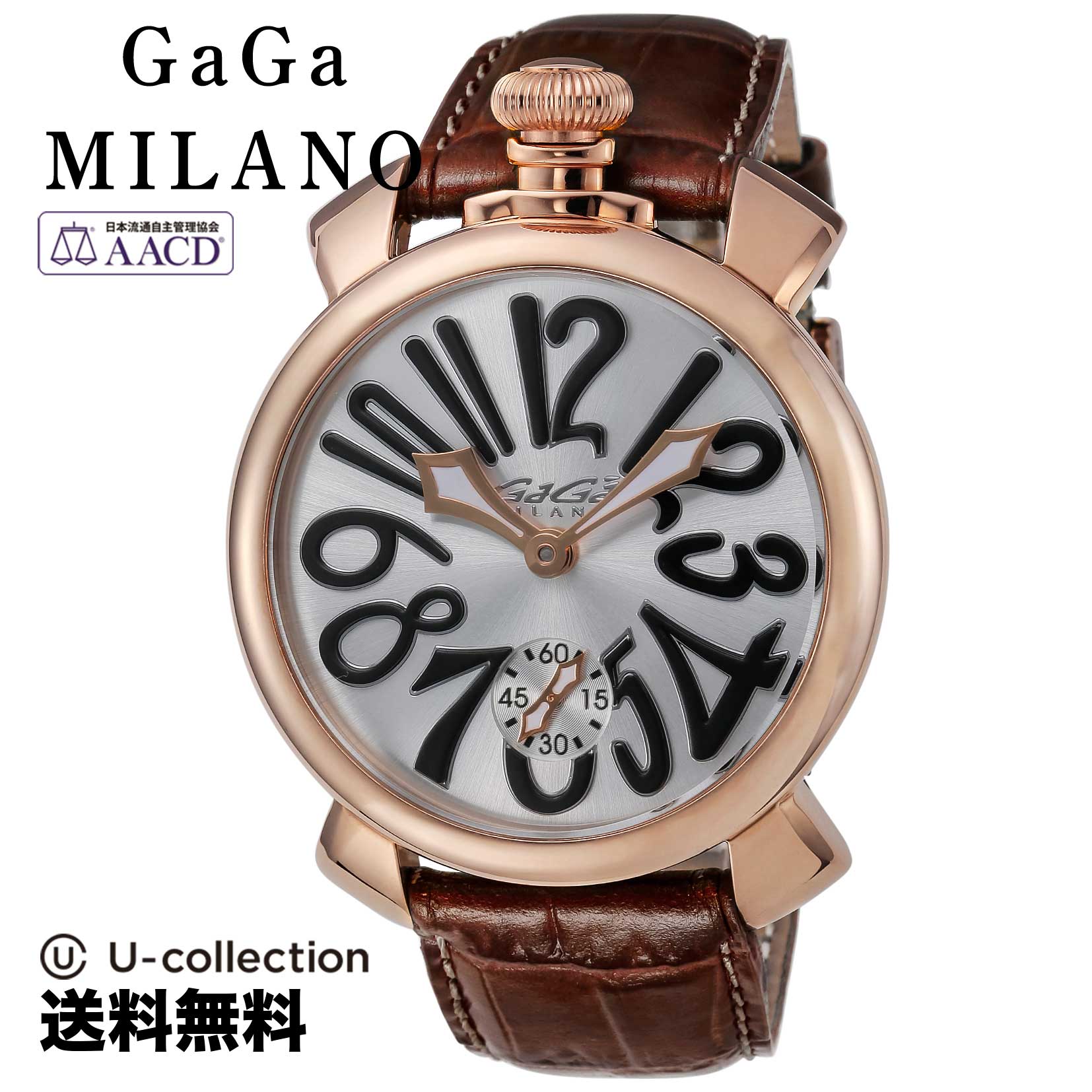 【腕時計】 GaGa MILANO(ガガミラノ) MANUALE 48MM / マヌアーレ 48mm メンズ シルバー 手巻き 5011.06S-BRW-NEW 時計 ブランド