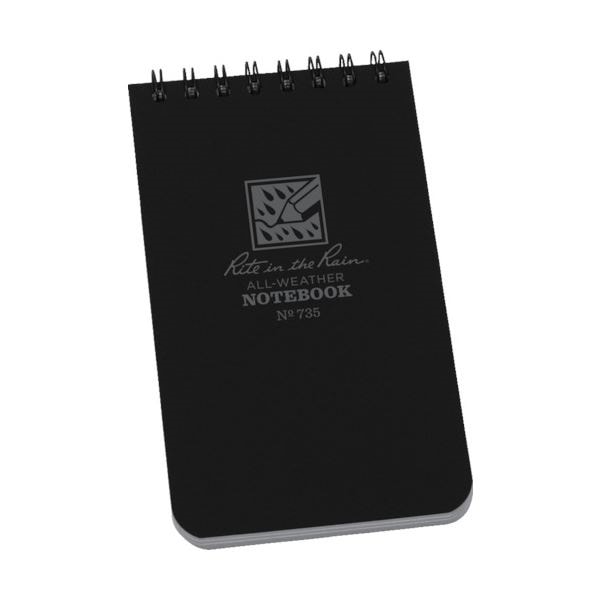 （まとめ） ライトインザレイン トップスパイラルノートブック ユニバーサル ブラック 735 1冊 5セット