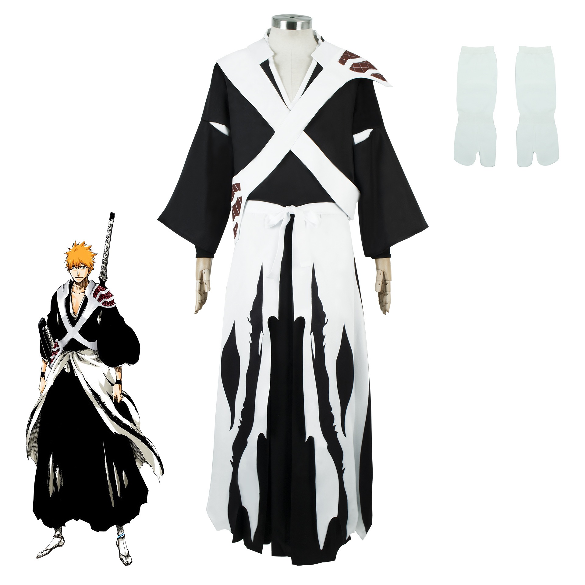 死神コスプレ服黒崎一护cos服万解マント黒崎一护レーディスキャップ
