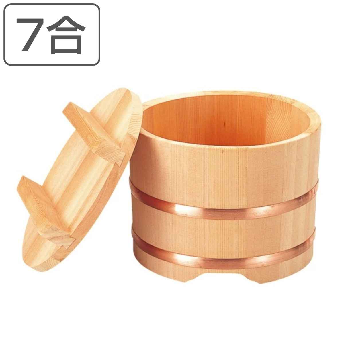 おひつ 木製 7合用 関西おひつ 地びつ お櫃 のせびつ のせフタ 業務用 関西お櫃 関西おひつ フタ のせ蓋 ふた付き ご飯 飯台 飯切 桶 飯櫃 めしびつ ごはん 白米 保存 関西