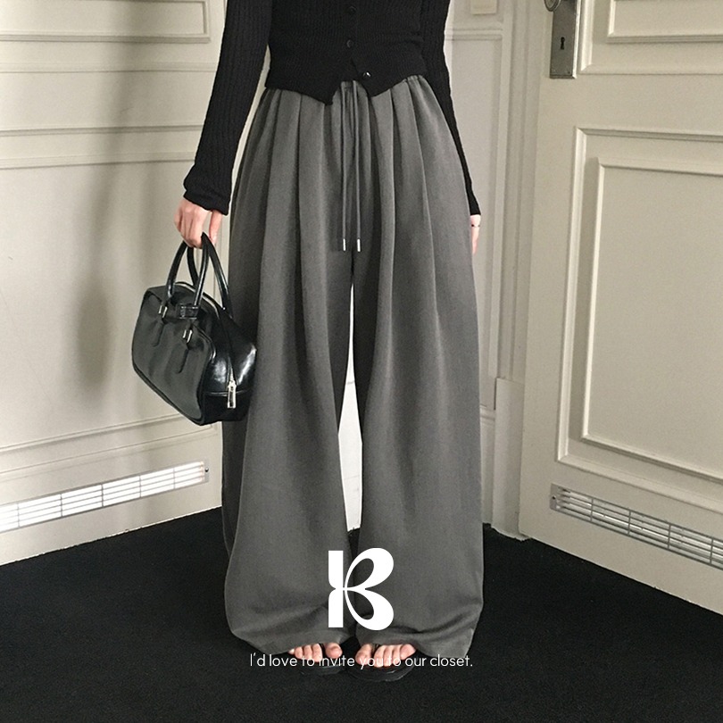 [MADE] 平方ワイドゴムウエストロングパンツ pt1446