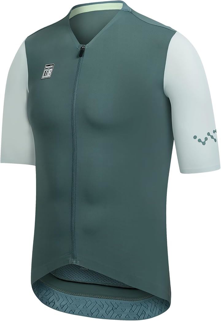 サイクルジャージ 半袖 サイクルウェア サイクリング 自転車 ロードバイク 夏(ダークグリーン, M)