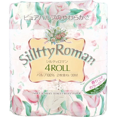 他サイト： 四国特紙 トイレットペーパー シルティロマン 香りつき カラーロール ダブル 30m×4ロール　【ODK】の商品画像
