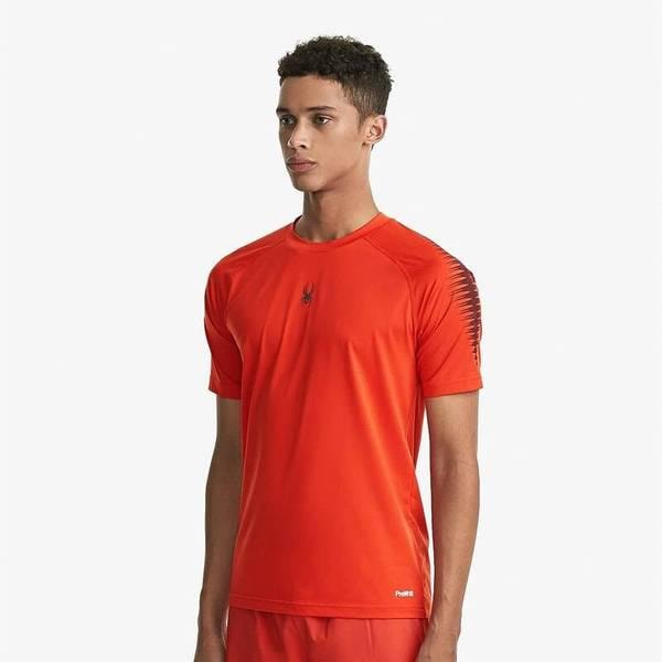 男性ランニングプロウェブスリーブプリントTシャツ SPGFCNRS231MLRD 710372