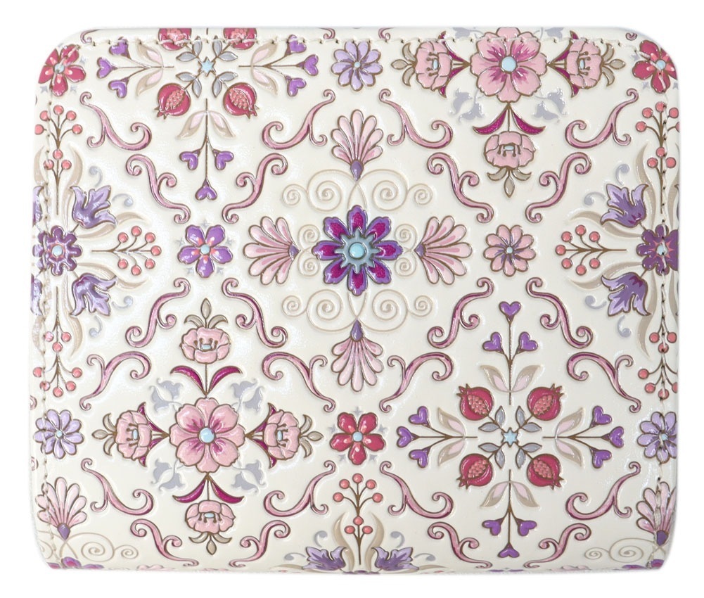 財布 二つ折り レディース ブランド 本革 ミニ財布 オリエント柄