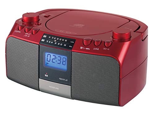 コイズミ CDラジオ AM/FM ワイドFM対応 大型液晶 レッド SAD-4705/R 5,608円