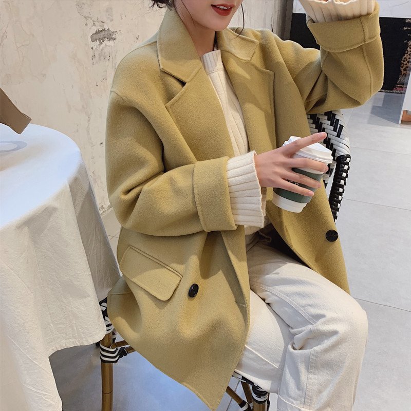 チェスターコート 長袖 レディース ジャケット アウター ダブルボタン ラシャコート ミディアム丈