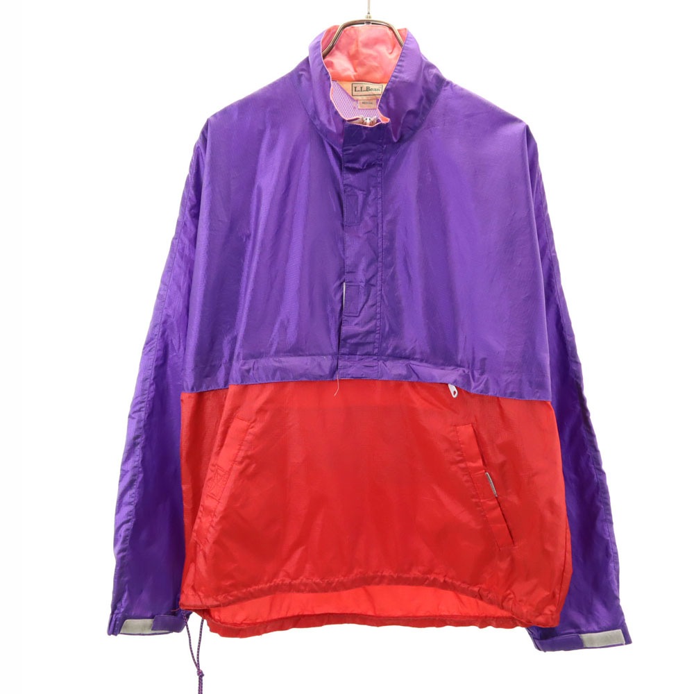 80s ポケッタブル ハーフジップ ナイロンジャケット M パープル 他 プルオーバー オールド メンズ