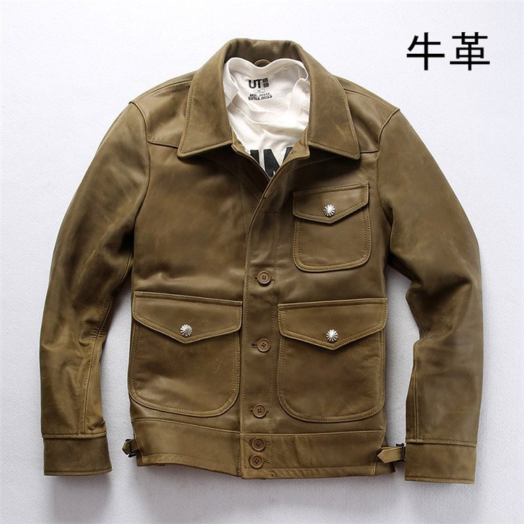 レザージャケット メンズ 本革ジャケット 革ジャン 牛革 春秋冬 メンズジャケット　バイクウエア　カ