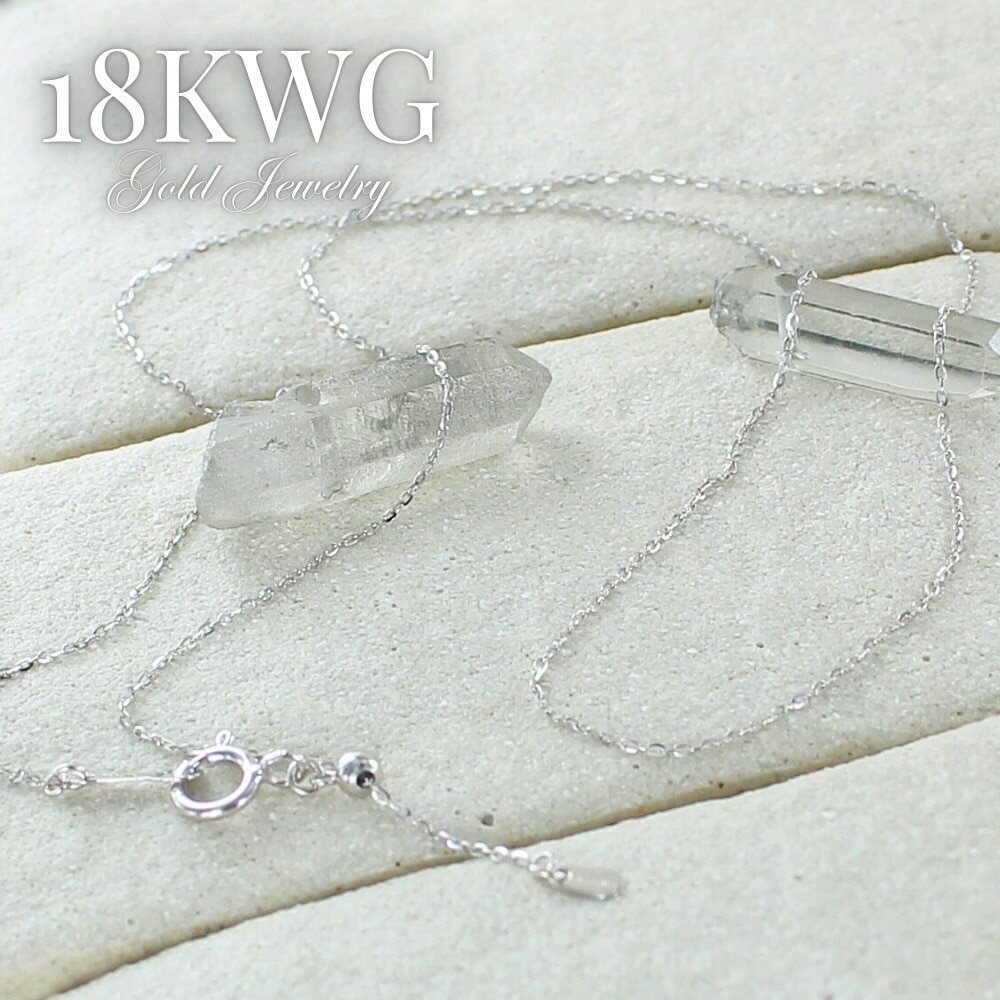 K18WG 18金 ネックレス ホワイトゴールド レディース チェーン ラディアント カジュアル フォーマル おしゃれ プレゼント アクセサリー 高級感 華奢 軽量 女性 母 妻 誕生日 記念日 ギフ