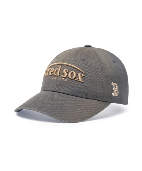 【MLB】 VINTAGE WASHING CURVE LOGO UNSTRUCTURED BALL CAP BOS CHARCOAL GREY キャップ 正規品