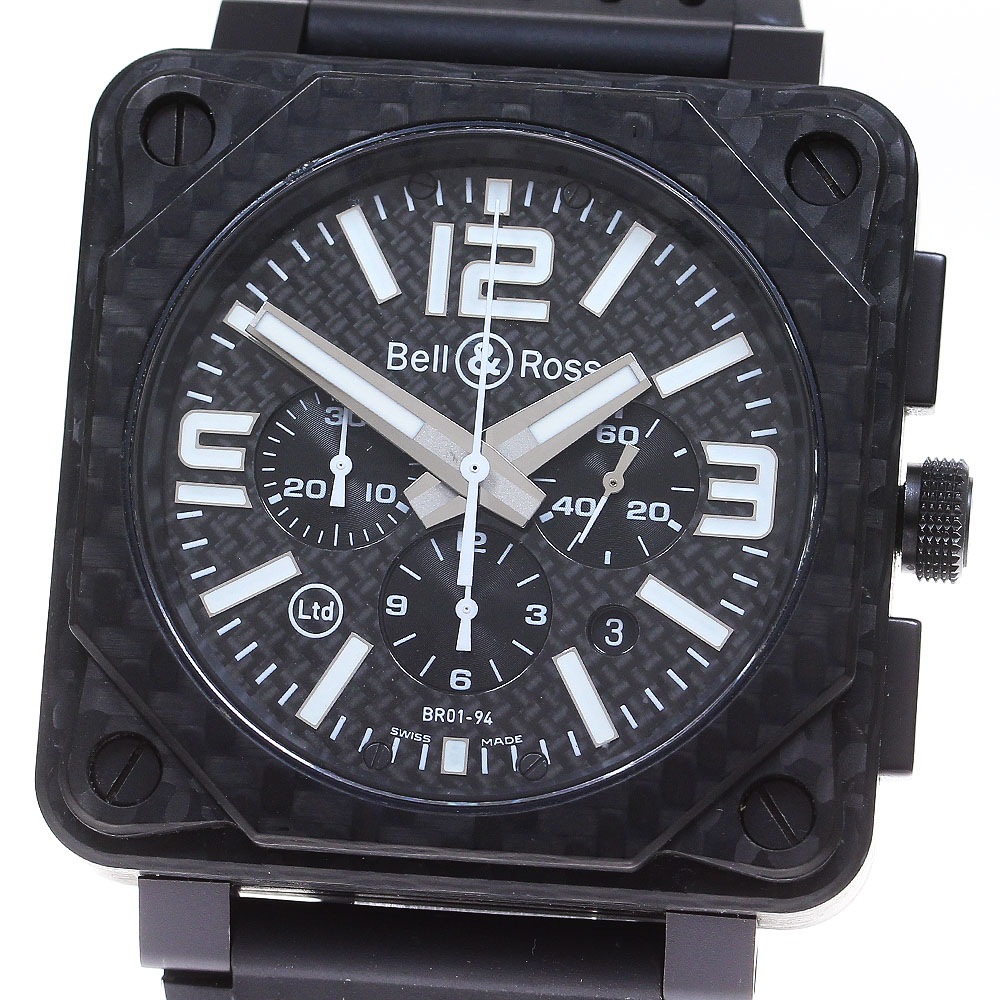 ベル＆ロス Bell＆Ross BR01-94 カーボンファイバー クロノグラフ リミテッド 自動巻き メンズ 良品 保証書付き_840172【中古】