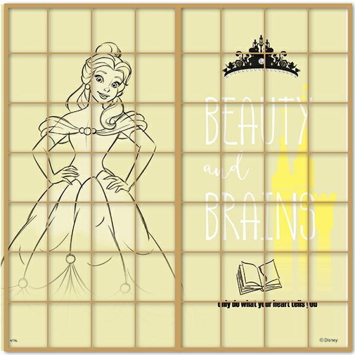 アサヒペン プリンセス ベル 障子紙 NTLP-006S 92cm×182cm 2枚入り ディズニー 貼り換え 和室 リメイク 簡単 張り替え ベル 美女と野獣