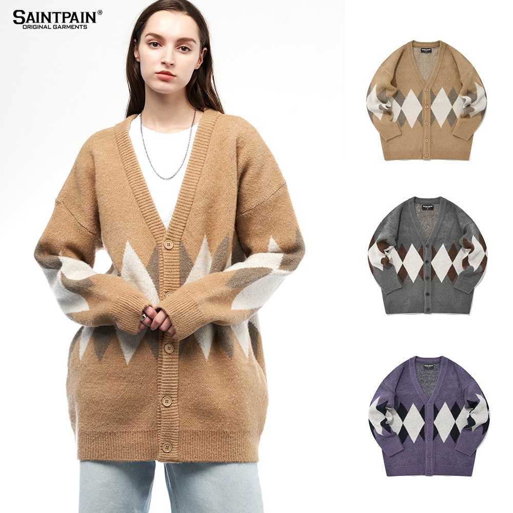 SP DIAMOND JACQUARD CARDIGAN-3 Color