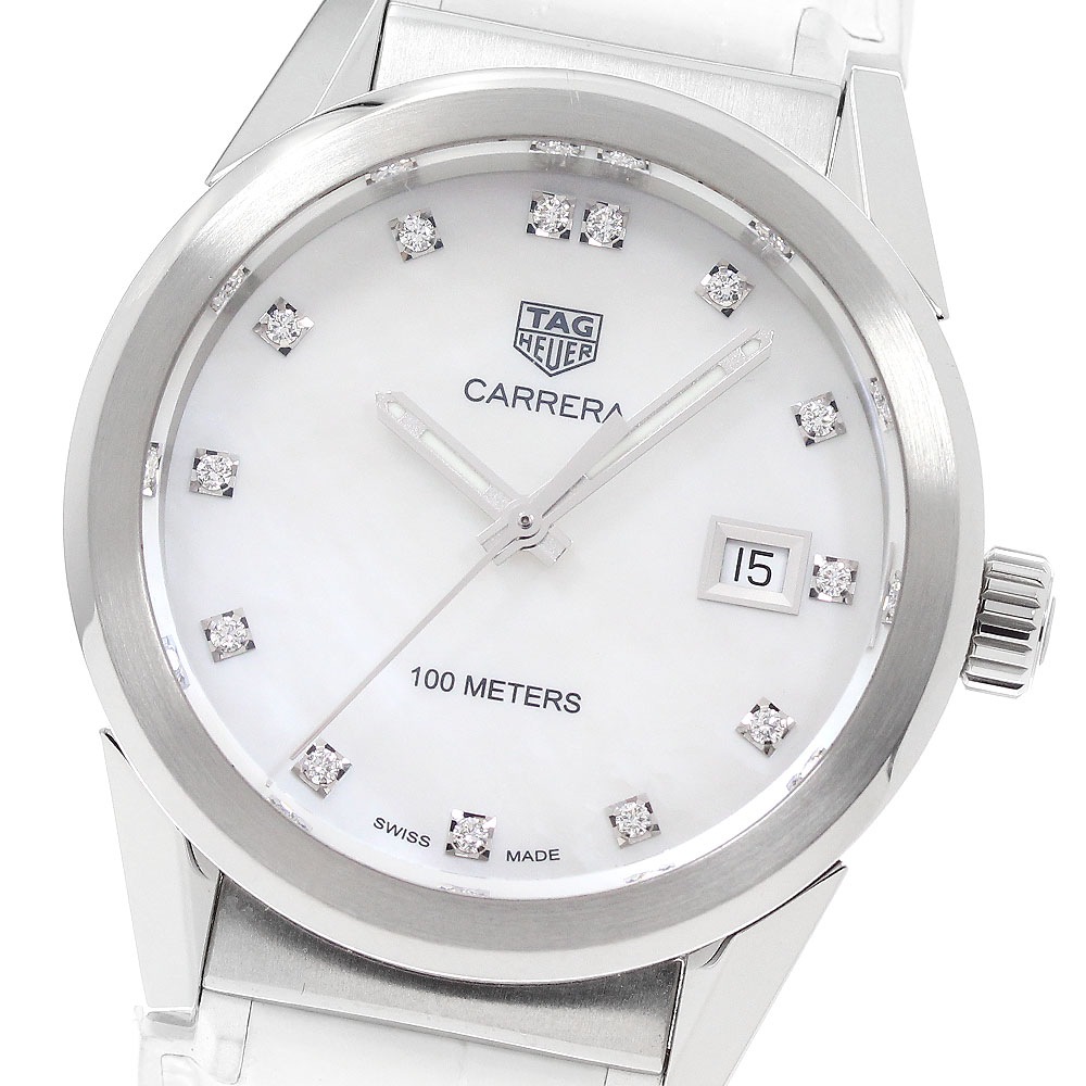 タグホイヤー TAG HEUER WBG1312 カレラ 13Pダイヤ クォーツ ボーイズ 内箱・保証書付き_946642【中古】