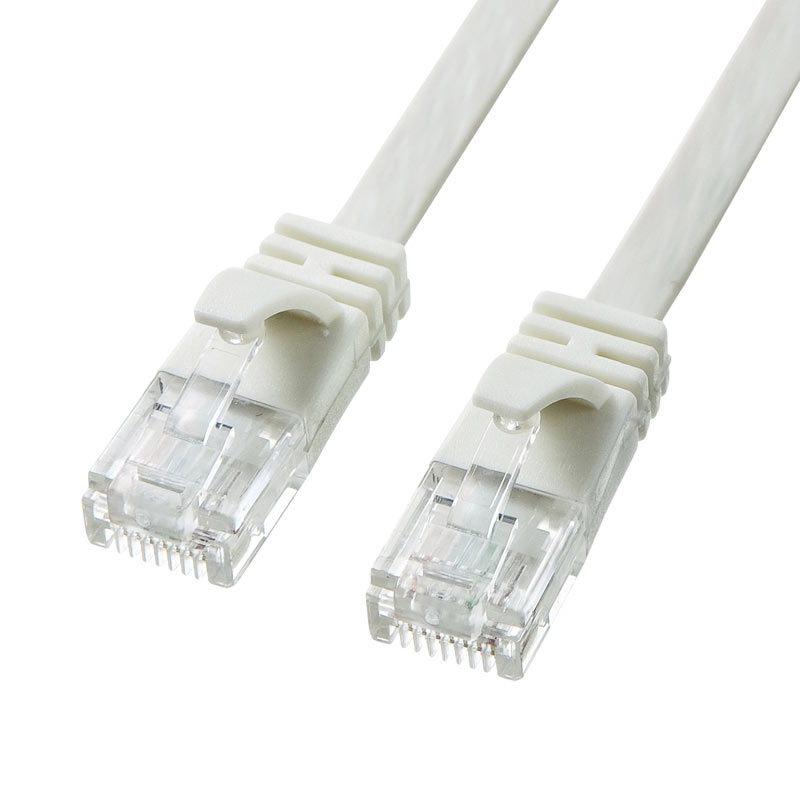 （まとめ買い）カテゴリ6AフラットLANケーブル ホワイト 3m KB-FL6A-03W [x3]