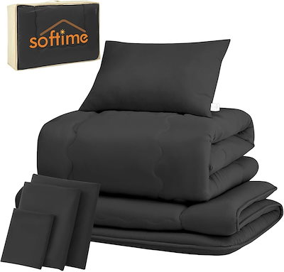 他サイト： 布団セット セミダブル 7点セット 中綿1.8kg掛け布団高密度固綿入り 三層敷き布団ふわふわ枕カバー3点便利な収納ケース 来客用布団セット SEK認証 抗菌 防臭 寝具セット ピーチスキン加の商品画像