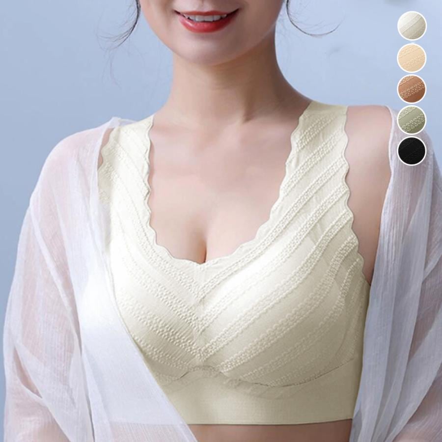 シームレスブラジャー脇高ハーフトップブラ 4,563円