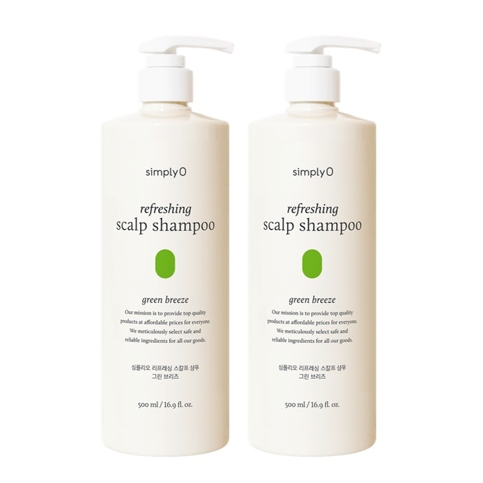 シンプリオ脂漏性頭皮弱酸性フケ脂性シャンプー（グリーンブリーズ）500ml 2個