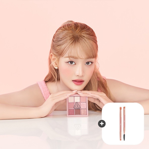 3CE マルチ アイカラー パレット + (おまけ ピンク デュアルブラシ 2点セット)