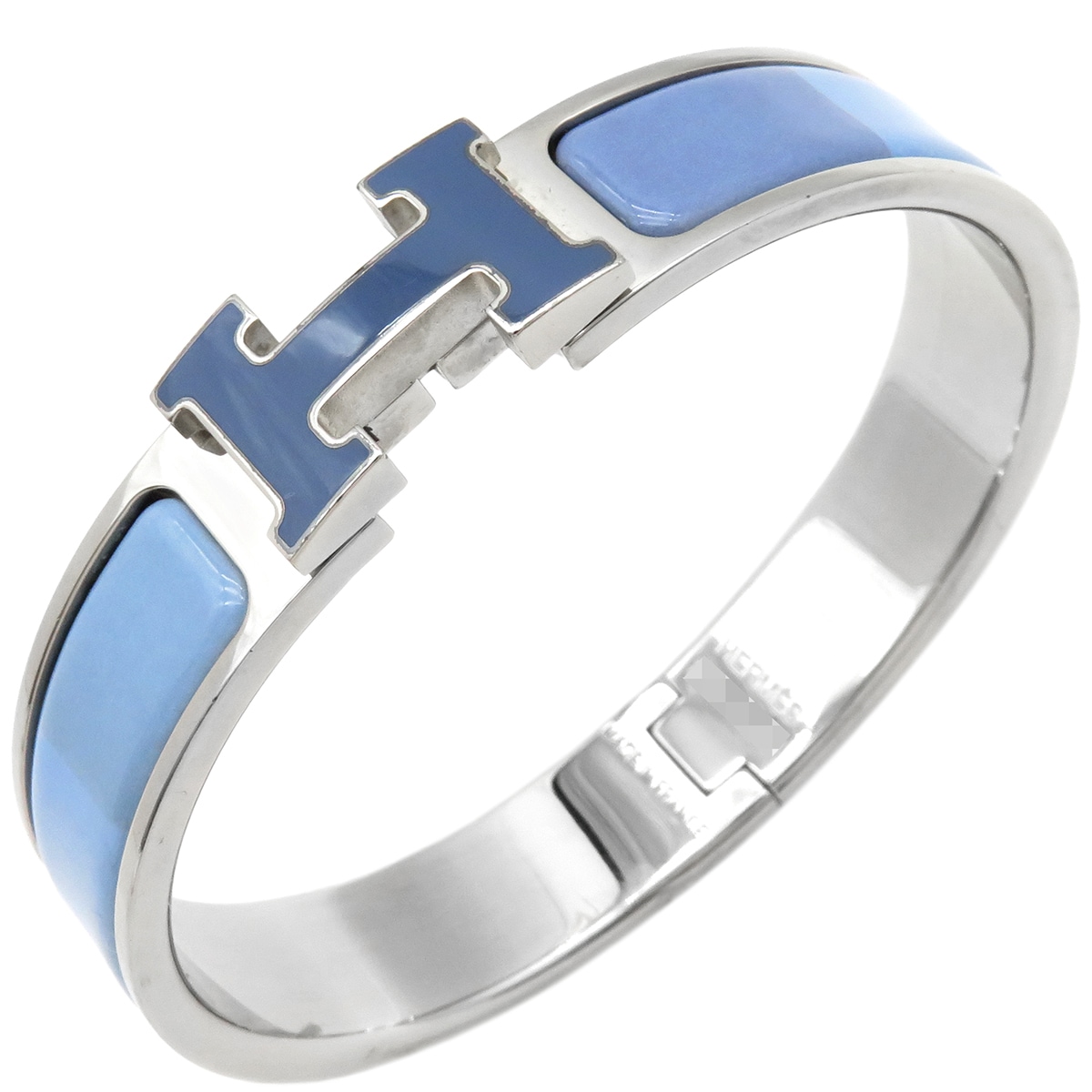 エルメス HERMES ブレスレット クリックH PM メタル エナメル ブルー×シルバー シルバー金具 Hブレス クリッククラック 青 水色 【中古】