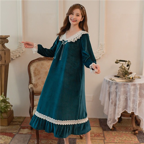 部屋着 かわいい パジャマ もこもこ ネグリジェ あったか ふわも お姫様 レディース 可愛い 姫系 裏起毛 ワンピース プリンセス 秋 長袖 ルームウェア ロング丈 冬 姫