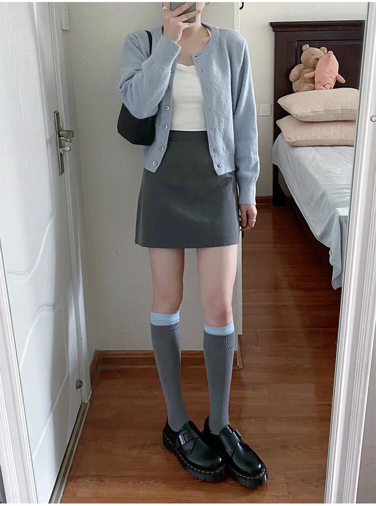 【送料無料】トレンド モテ 脚長 美脚 コーデ オルチャン 韓国 学生 オールシーズン 秋 無地 おしゃれ シンプル きれいめ かわいい