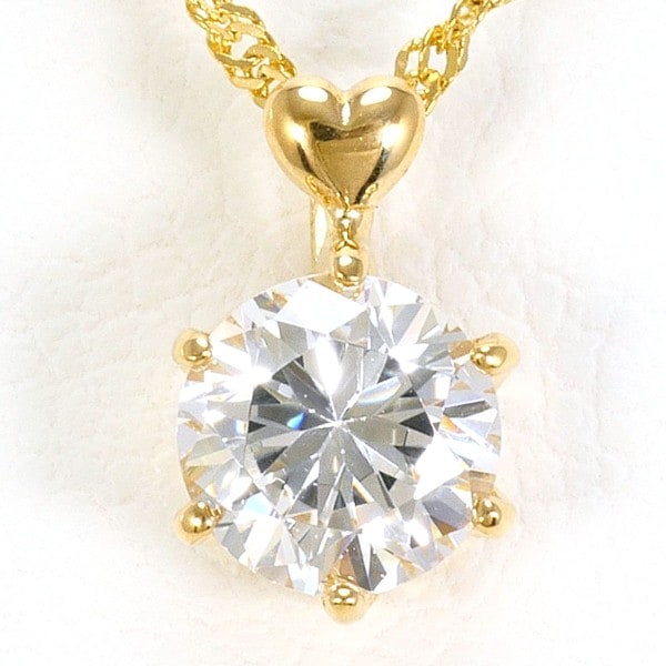 K18 18金 YG イエローゴールド ネックレス ジルコニア 約40cm ジュエリー 中古