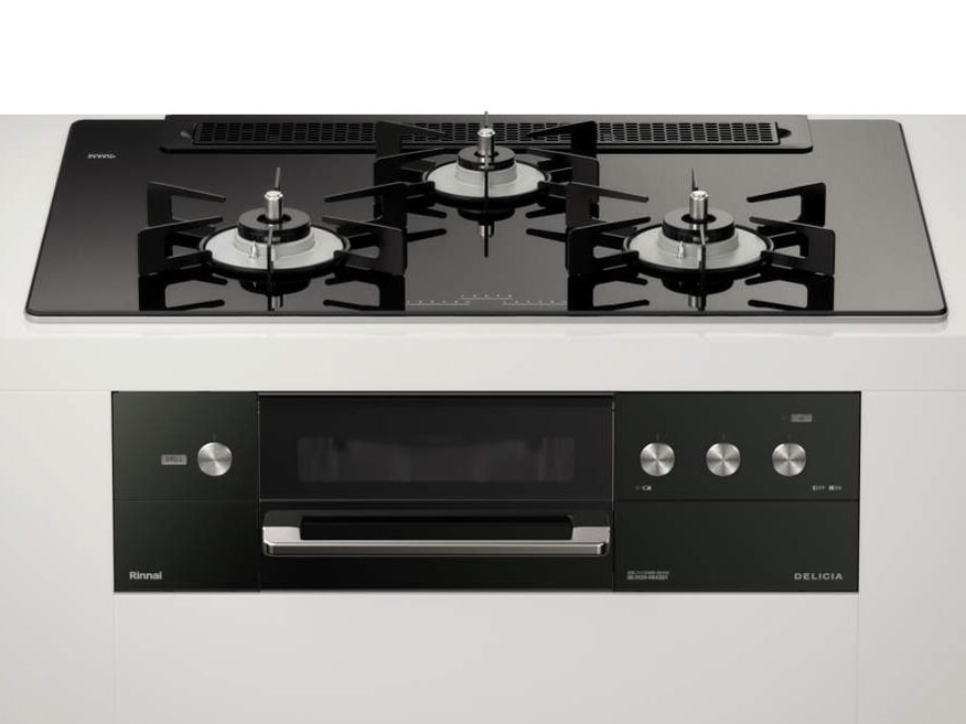 ビルトインコンロ DELICIA デリシア 3口 3V乾電池タイプ プロパンガス 75cm LPG クリスタルブラック RHS71W31E11RCABW-LPG