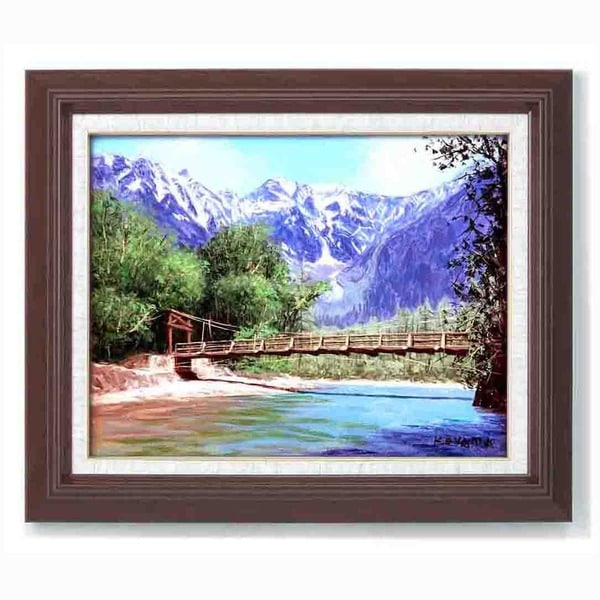 油絵額 フレームセット オンタケF6号 大山功 「上高地」 433×525×50mm 化粧箱入り 額縁 額 フレーム