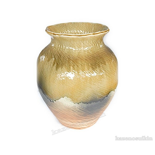 萌黄ひねり大壺 20号　（信楽焼陶器花器花瓶花入れ壺）