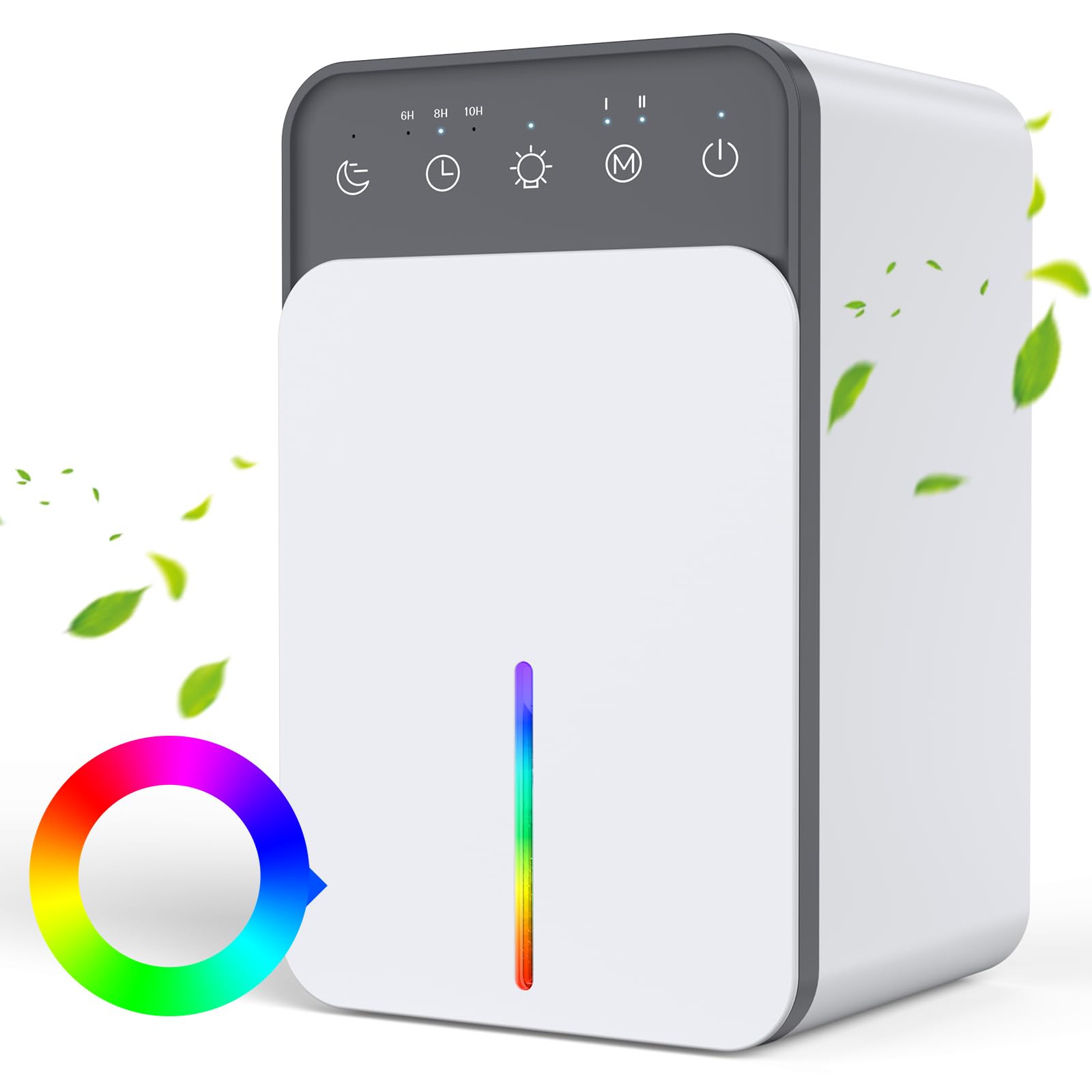 Charmelife 除湿機 小型 除湿器 ぺルチェ式 1500ML 大容量 除湿 機 強力 乾燥 满水自動停止 スリップモード 静音 10時間切タイマー付 2段階風量切替 7色ナイトランプ 省エネ