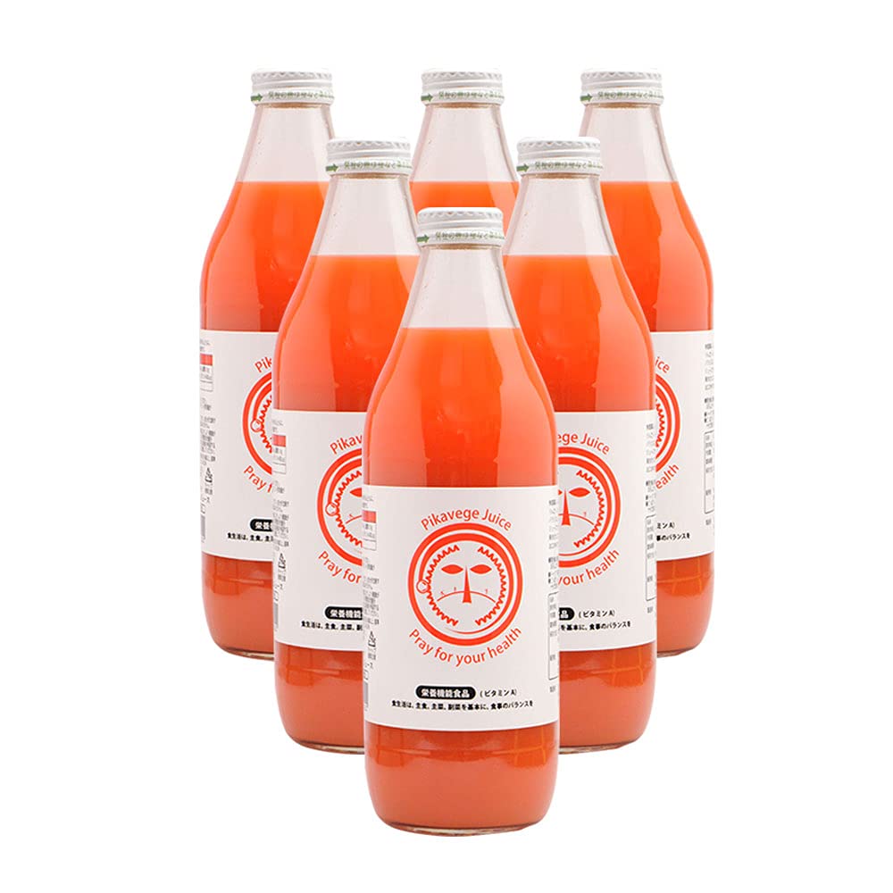 究極の 人参ジュース 繊維入りにんじんりんごレモンジュース 1 000ml×6本 ピカイチ野菜くん 無添加 農薬・化学肥料不使用 人参