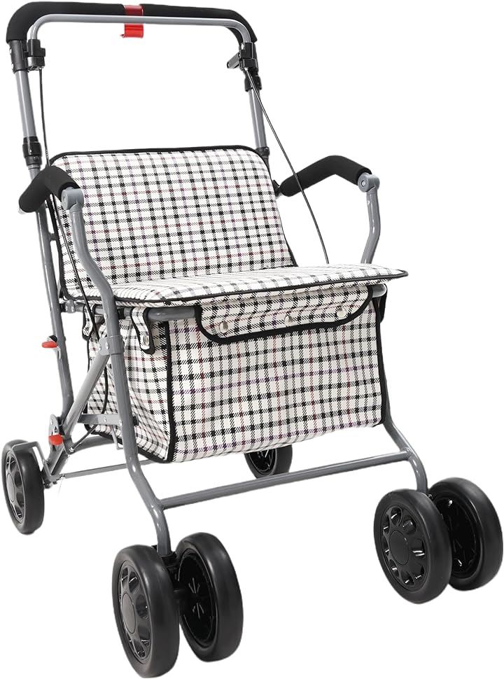 シルバーカー 手押し車 高齢者向けショッピングカート買い物カート 軽量 折りたたむ おしゃれ LCHS001W(ホワイト) 7,536円