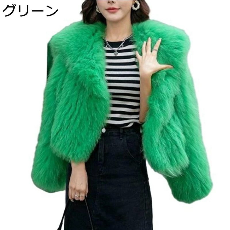 レディースファーコート レディース ふわモコ フェイクファー ボアブルゾン ショート丈ジャケット 冬物 おしゃれ 無地 防寒 保温 い エレガンス 韓国ファッション 婦人用 結婚式 パーティー