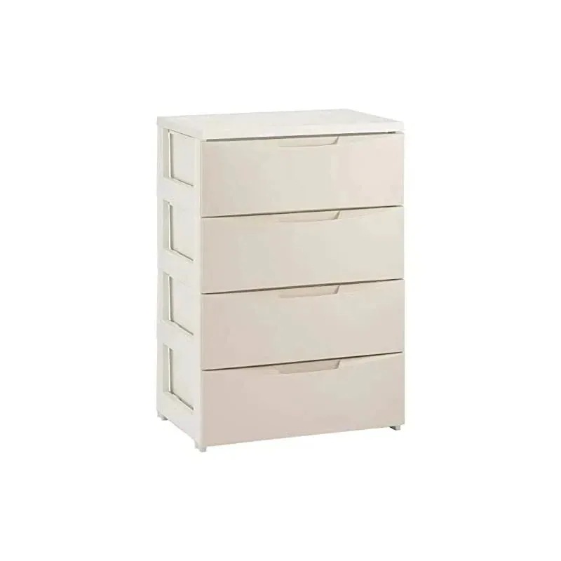 チェスト 4段 日本製 幅55奥行41高さ80.5cm ホワイト / アイボリー 白 プラスチック COD-554