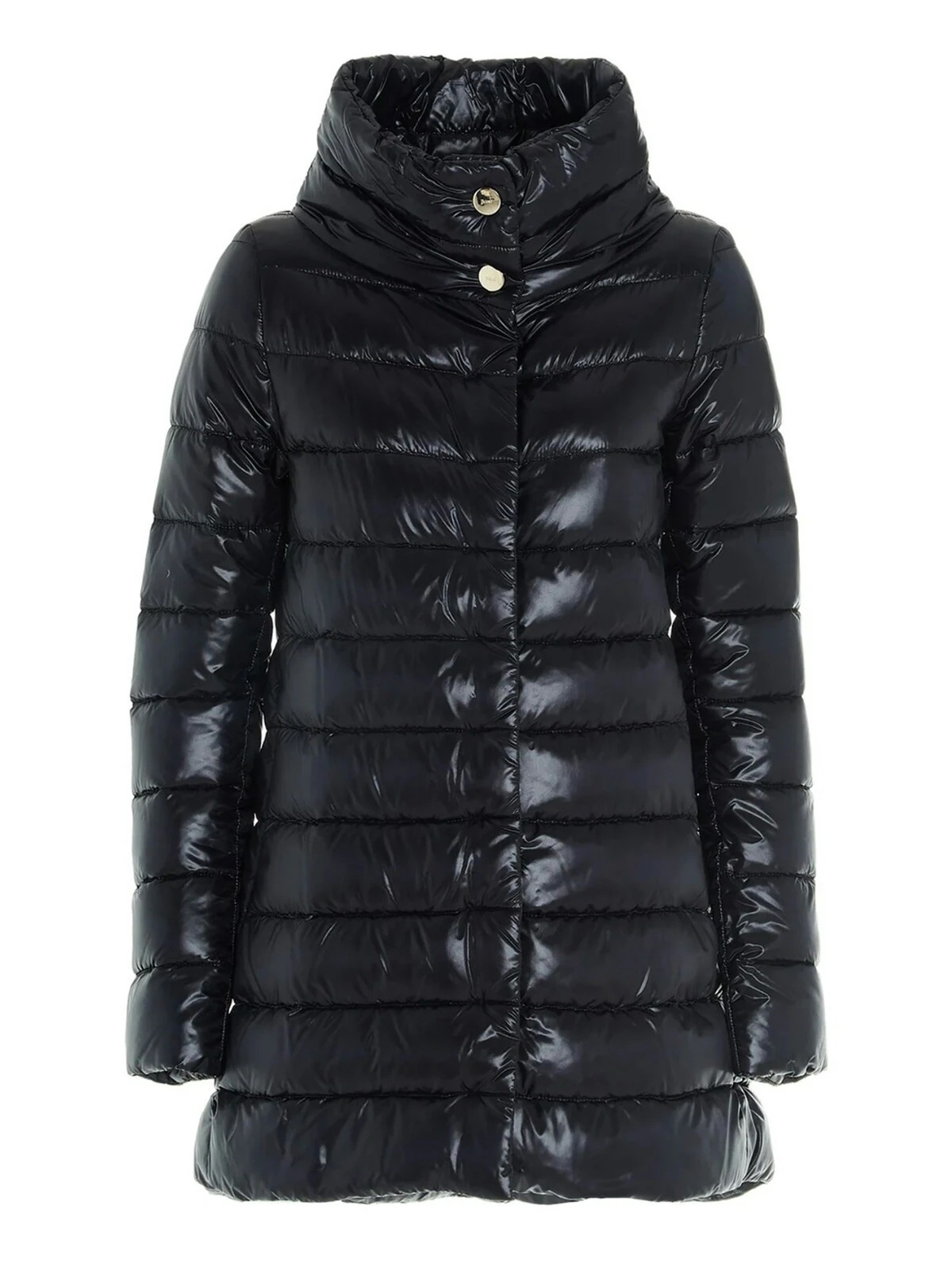 ヘルノ AMELIA / アミーリア ナイロンウルトラライト A-shape レディース ダウンコート ミドル丈 REGULAR FIT 撥水加工 ブラック PI0505DIC 12017 9300