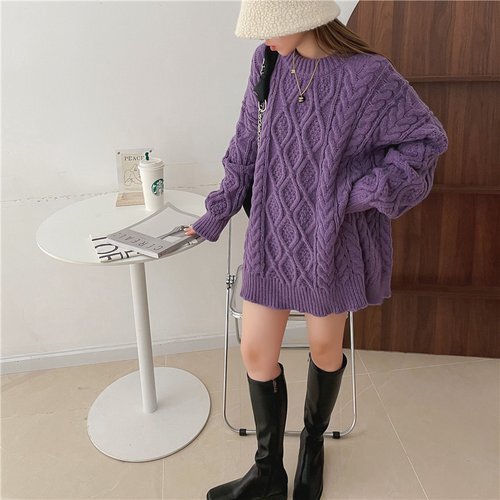 秋INS 新作 ファッション レトロ プルオーバー ねじれ セーター/カットソー グリーン/フリーサイズ 3327