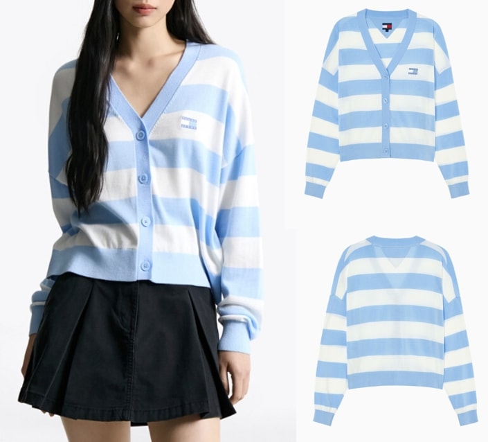 Relax Stripe Cardigan (T32F6KCD11TWT1C1T)