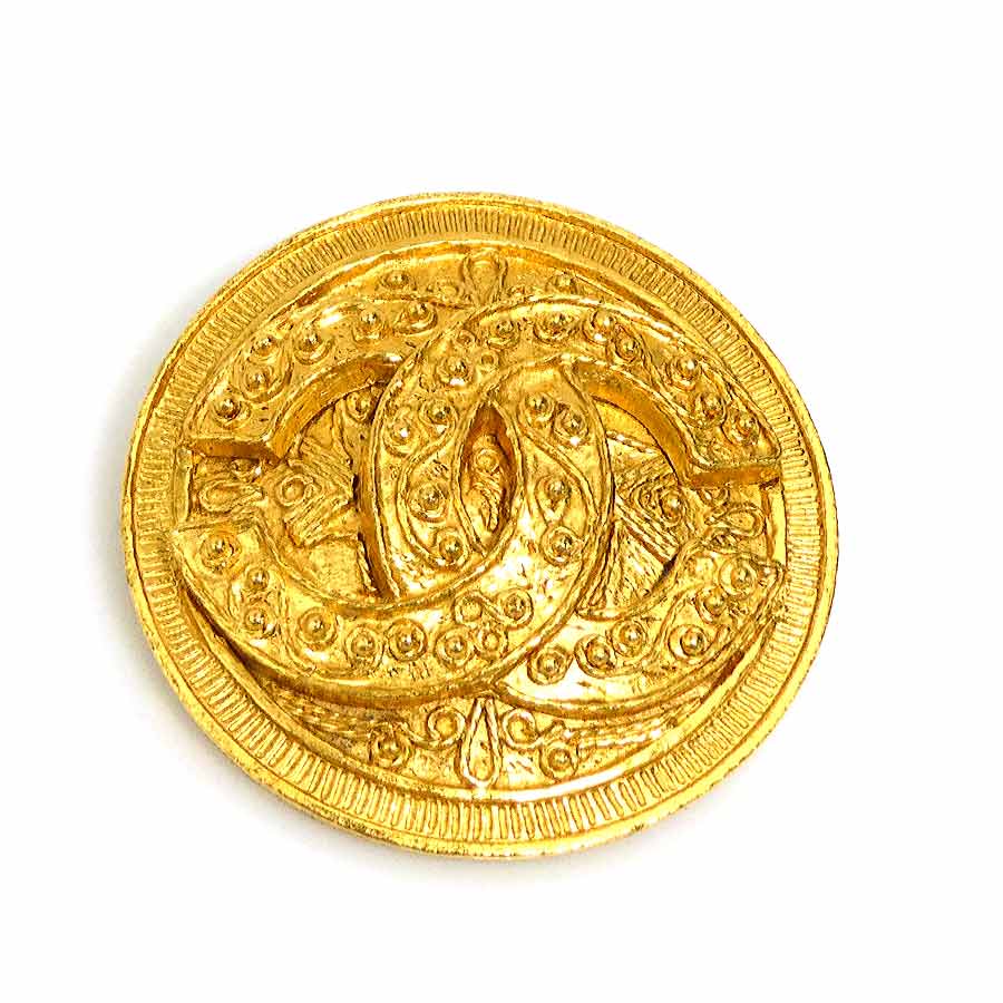 シャネル CHANEL ブローチ ココマーク メタル ゴールド レディース w1095a