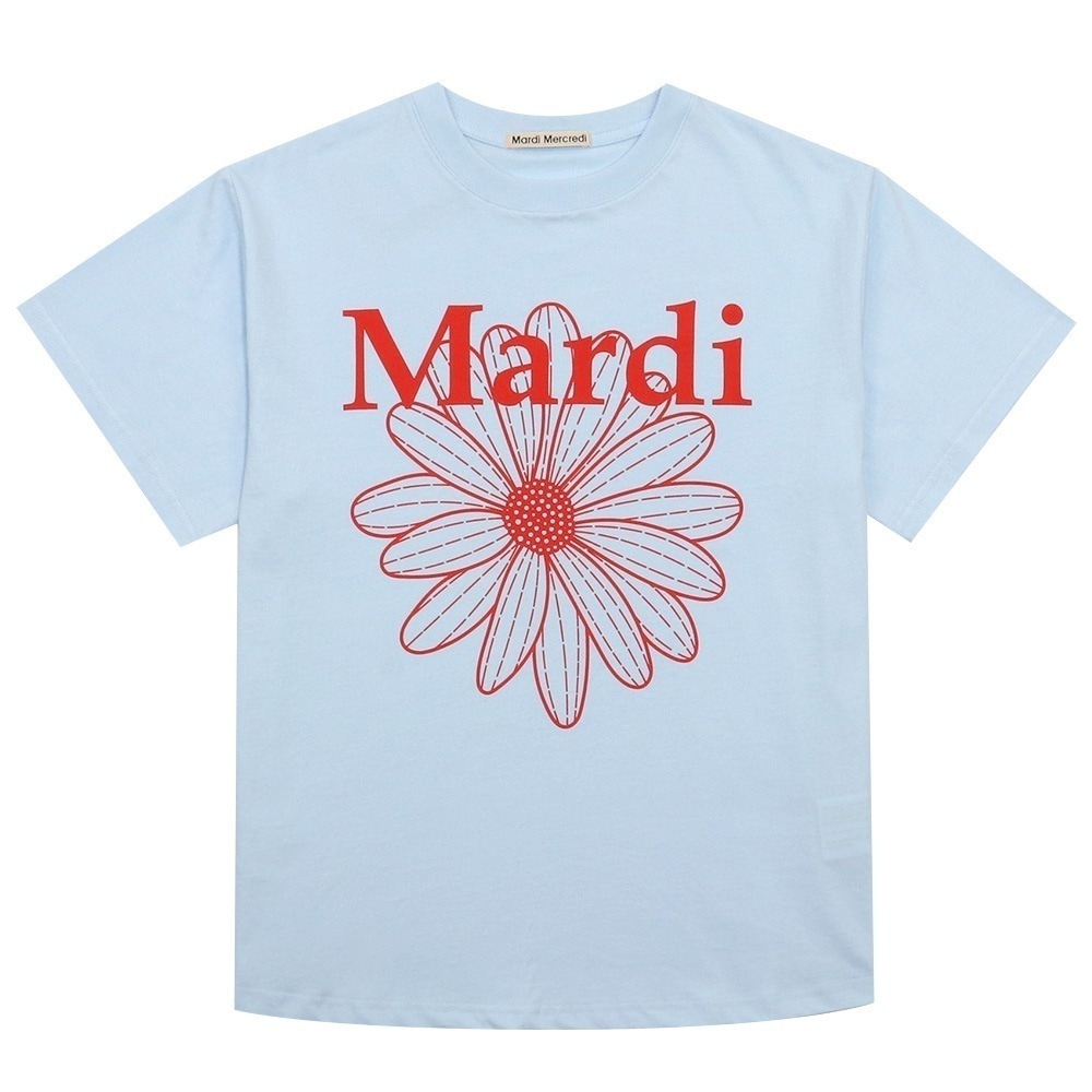 アパレル Tシャツ SKY RED 半袖 TSHIRT FLOWERMARDI 韓国 ファッション レディース ストリート