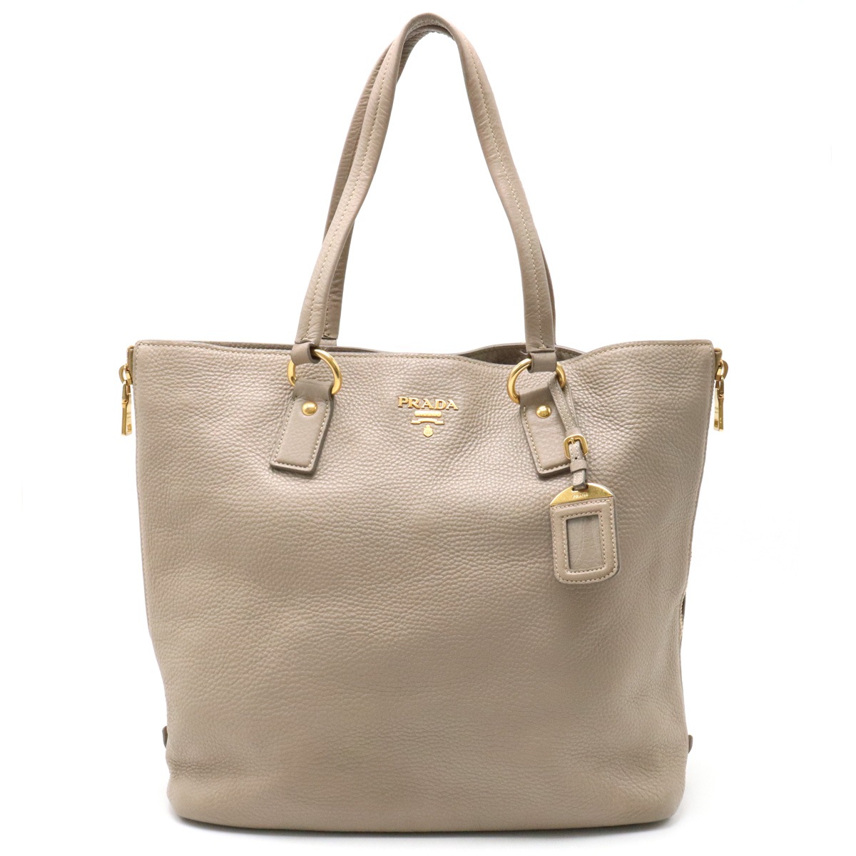 トートバッグ ショルダートート 肩掛け レザー グレージュ ゴールド金具 BR4372