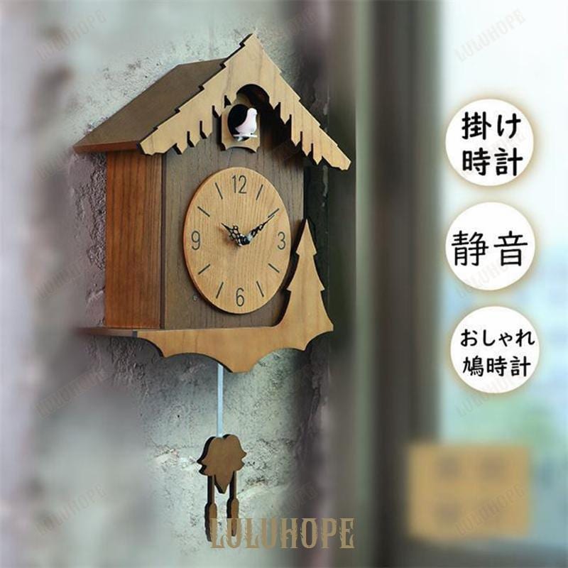 壁掛け時計 鳩時計 振り子時計 おしゃれ 時計 木製 壁掛け 壁掛け かわいいネコ 掛け時計 金属製 北欧 ウォールクロック 11,219円