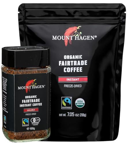 マウント ハーゲン オーガニックフェアトレード インスタントコーヒー マウントハーゲン (１瓶+１袋, カフェイン)