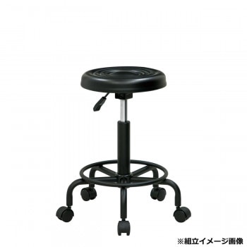 弘益（KOEKI） UTILITY キャスターチェア（背なし） ブラック KYBS300BK